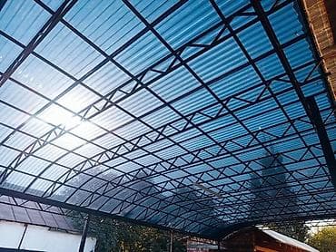 Садовые столы: Навес, Арочный, Металл, Поликарбонат, Установка — 7