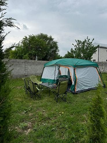 Спорт и отдых: Просторная кемпинговая палатка с тамбуром и надувной кроватью — 4