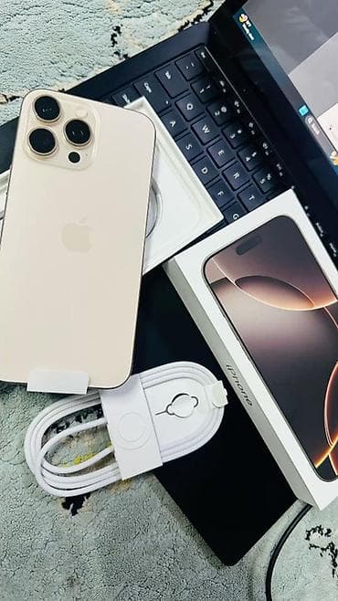 Apple iPhone: IPhone 16 Pro Max, Б/у, 256 ГБ, Desert Titanium, Коробка, 91 % — 2