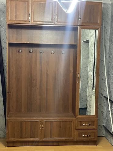 вешалка металлическая для одежды: Шифоньер, шкаф для одежды, Б/у, Прямой, Дерево — 10