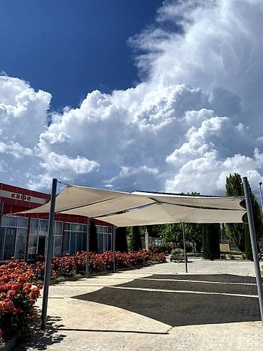 перегородки декоративные: Навес, Двускатный, Металл, Другой материал, Установка — 8