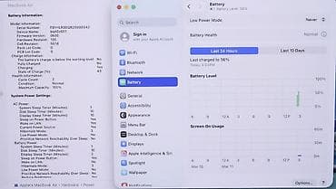 батаре: Apple MacBook Air 13.6 M4 16/512. серебристый. - Аккумулятор — 2