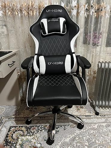 контактер: Игровое кресло, С колесиками, цвет - Черный, Экокожа — 1