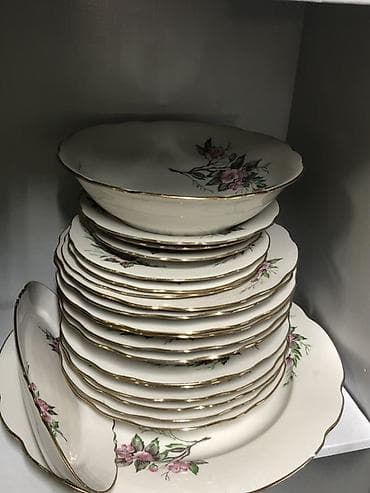 кухоный набор: Фарфоровые чайно-кофейные сервизы, классический европейский советский — 9