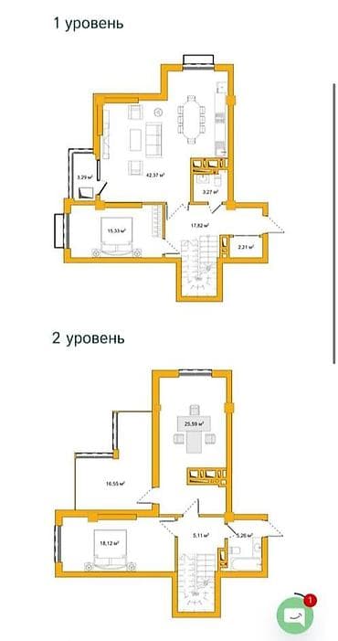 4 комнаты, 155 м², Южная Магистраль Элитка, 16 этаж, ПСО (под самоотделку) — 2
