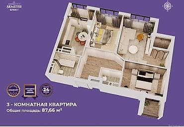 Недвижимость: 3 комнаты, 87 м², Элитка, 5 этаж — 9