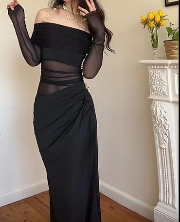 индийская одежда: Вечернее платье, Коктейльное, Длинная модель, С рукавами, S, M — 1