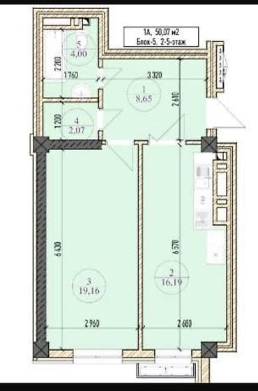 Недвижимость: 1 комната, 50 м², Элитка, 12 этаж, ПСО (под самоотделку) — 2