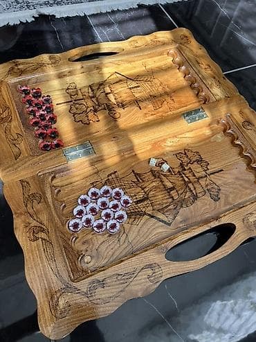 схемы для плетения бисером: Нарды из цельного дерева с ручной резьбой и гравировкой. - Материал — 1