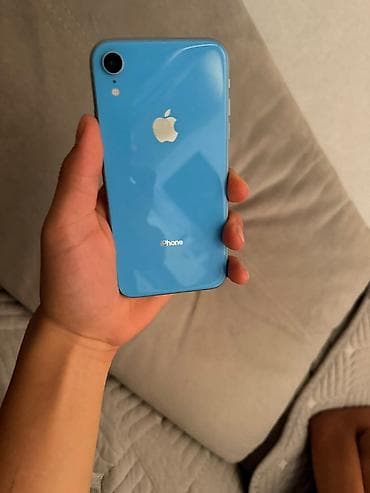 Техника и электроника: IPhone Xr, Б/у, 128 ГБ, Голубой, Защитное стекло, 100 % — 1