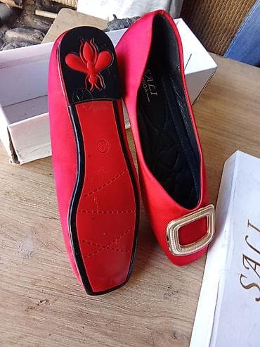 интернет магазин одежды: Балетки Sali Moda, ярко‑красные. - Модель: балетки с квадратным мысом — 2