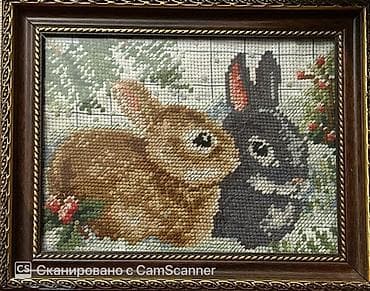 Кийимди тигүү жана оңдоп-түзөө: Вышивка крестом «Кролики».Размер:20-15 - Ручная работа: детально — 1