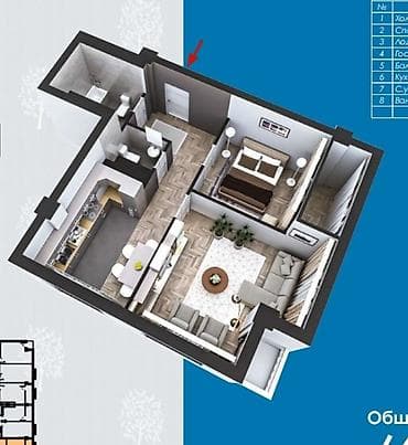 Квартиры: 2 комнаты, 65 м², Элитка, 14 этаж, ПСО (под самоотделку) — 1