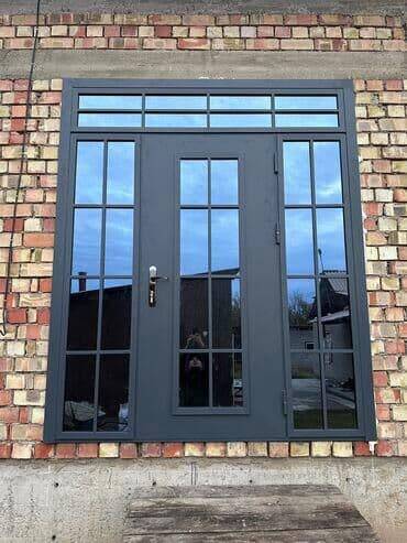 двери двухстворчатые: Двери для домов и квартир, Металлическая, Двухстворчатая, Кыргызстанская, Со стеклом — 2