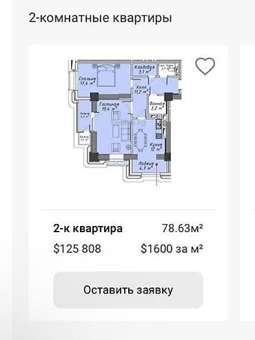 моссовета: 2 комнаты, 78 м², Элитка, 6 этаж — 1