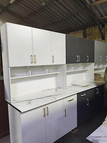 бетонная столешница: Кухонный гарнитур, цвет - Белый — 7