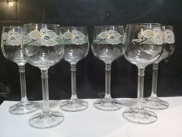 куда можно сдать хрустальную посуду: Богемское стекло. Ирисы. Чехословакия 1980- гг. Комплект (креманки 6 — 3