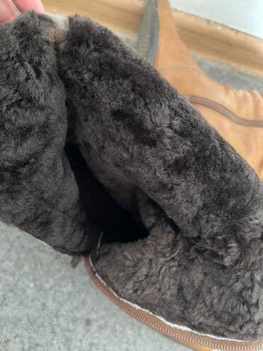 сапоги из натурального меха и кожи: Сапоги, 38, Janina, Новый, цвет - Оранжевый, Самовывоз — 4