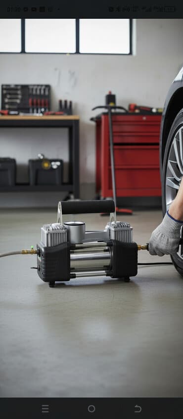 дом меняю: Подкачка колес автомобиля на выезде Портативный двухцилиндровый — 1