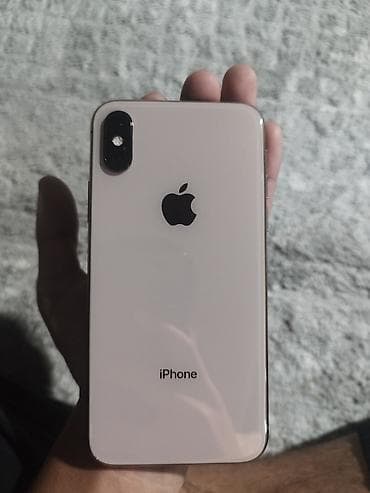 IPhone Xs, Б/у, 64 ГБ, Золотой, Чехол, 100 %