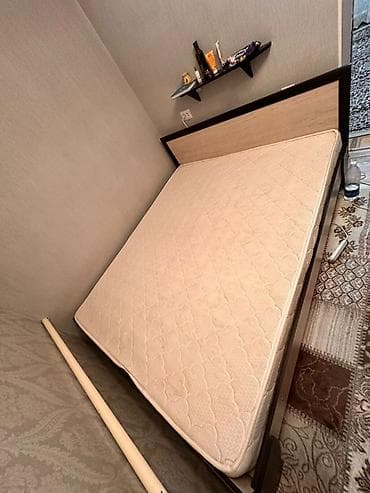 топчан деревянные: Двуспальная кровать, С матрасом, длина - 200 см — 2