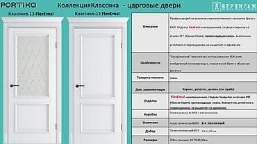 Межкомнатные царговые двери Portika, коллекция «Классика» (модели — 1