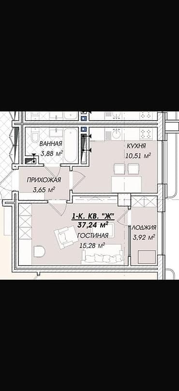 discovery studio: 1 комната, 37 м² — 2