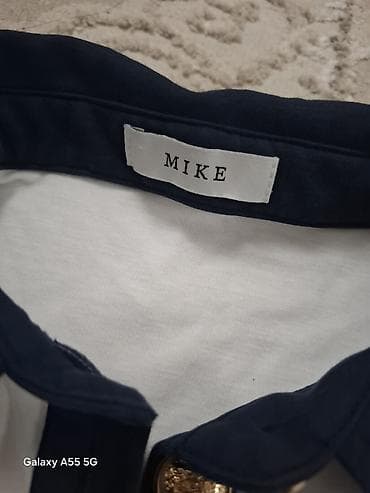 балыкчы пляж: Поло MIKE с контрастной отделкой - Цвет: белый с темно‑синими — 2