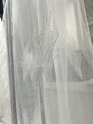 nano reflector: Воздушная тюлевая штора с вышивкой «веточки/перья» Купила только — 3