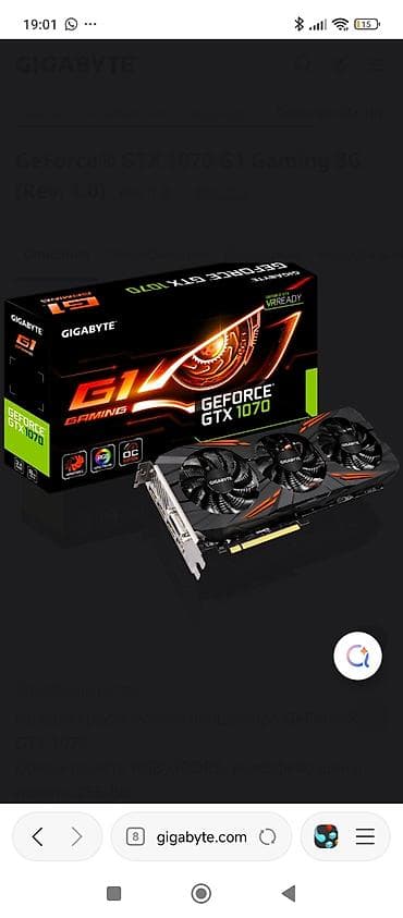 видеокарта gt: Видеокарта, Gigabyte, GeForce GTX, 8 ГБ, Для ПК — 1