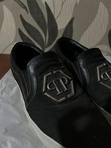 мужские футболки филипп плейн: Мужские слипоны Philipp Plein - Цвет: черный с белой подошвой - — 2