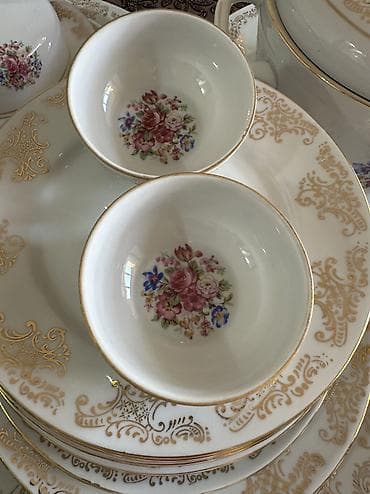Аксессуары для кухни: Новый чешский столовый сервиз на 6 персон с красивым цветочным принтом — 3