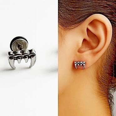 клыки: Серьги сөйкөлөр пусеты НС в форме клыков – эффектный аксессуар для — 1