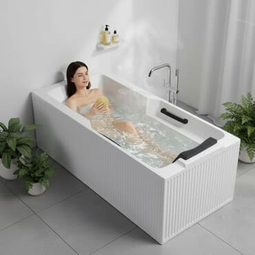 Ванна, Прямоугольная, Материал: Акрил, Размер: 170 x 80 см, Бесплатная установка