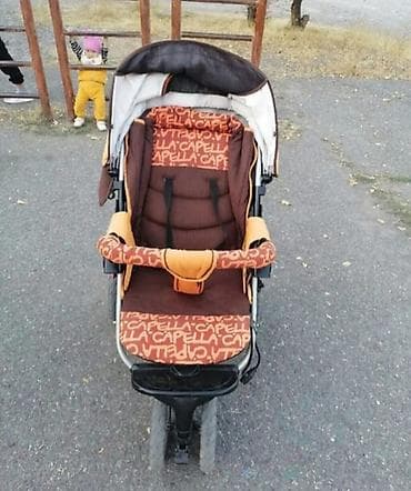 лабубу оригинал цена: Прогулочная коляска Capella - Тёплый текстиль в коричнево-оранжевой — 2