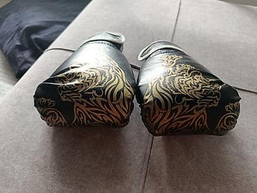 Перчатки: Боксерские перчатки с тиснением «тигр» - Материал: искусственная кожа — 2