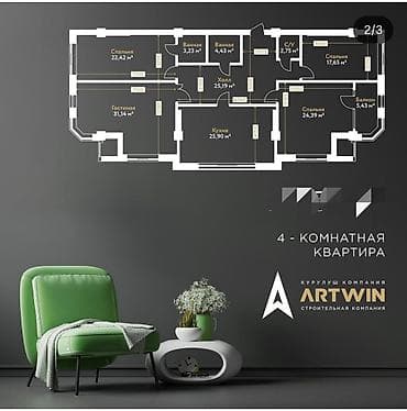 park avenue: 4 комнаты, 163 м², Элитка, 5 этаж, ПСО (под самоотделку) — 2