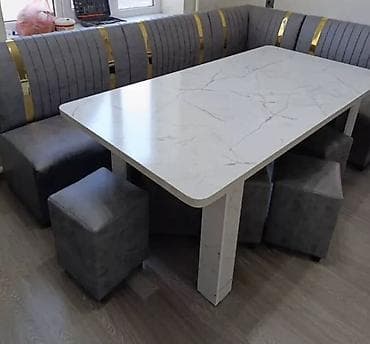 foldable table: Кухонный мягкий уголок, цвет - Серый — 1