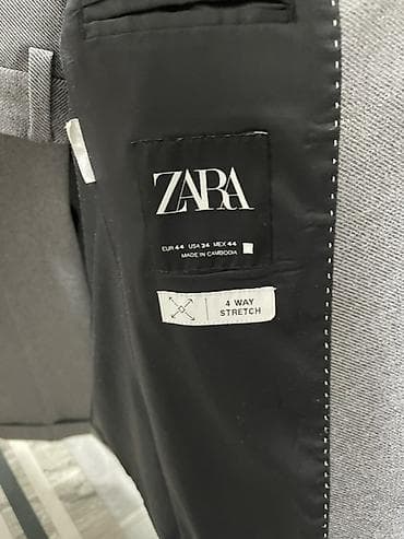 кастьюм: Мужской костюм, M, Zara, Б/у, цвет - Серый, Самовывоз — 5