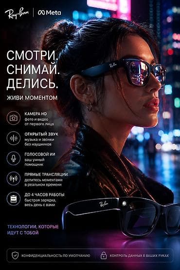 очки с камирой: Солнцезащитные очки очки, Ray-Ban, Унисекс, Вайфареры, Новый — 3