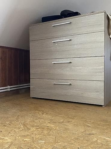 Дом и сад: Спальный гарнитур, Б/у, Двуспальная кровать, Шкаф, Комод, Россия, ДСП, Самовывоз, Платная доставка, цвет - Серый — 3