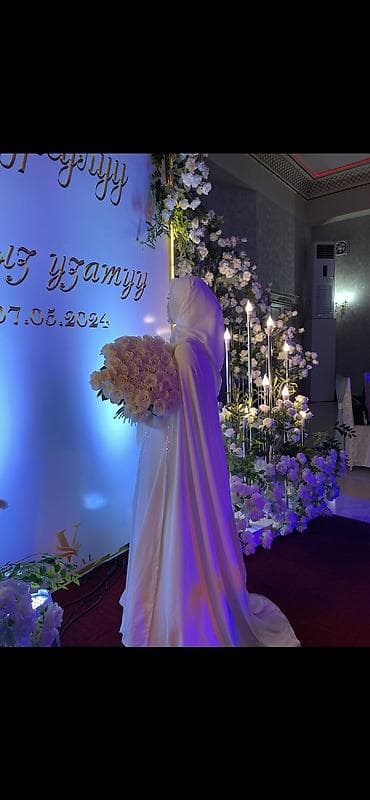 кумуш сепочка: Үлпөт көйнөгү, Мусулман, А-силуэт, Пайеткалар, Колдонулган — 1