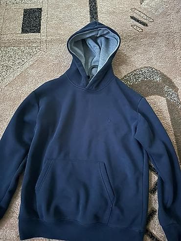 толстофка: Толстовка-худи с капюшоном, темно-синего цвета. ТОРГ ЕСТЬ ОБМЕН — 1