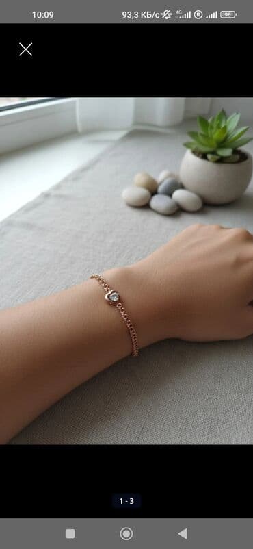 украшение шампанского для свадьбы: Браслет, Проба 585, Женские, Новый, Парный набор — 2