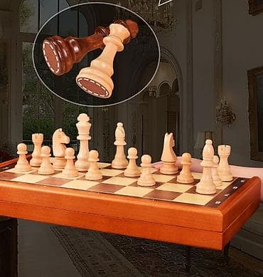 Электротранспорт: Деревянные шахматы из дуба (большой размер) Размер доски: 48 × 48 см — 5