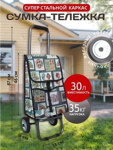 Тележка с сумкой Стильная и вместительная хозяйственная at lalafo.kg Тележка с сумкой Стильная и вместительная хозяйственная
