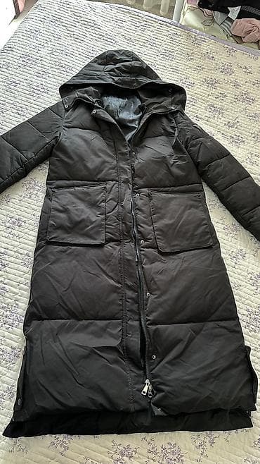 Женская одежда: Пуховик, Длинная модель, С капюшоном, 2XL — 1