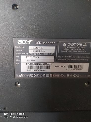 lcd монитор acer al1717: Монитор, Acer, LCD, 16" - 17" — 4