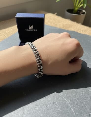 Серебряный браслет 925 пробы Настоящее серебро