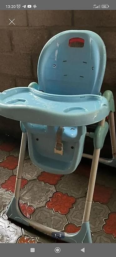 для шаров: Стульчик для кормления, Другой бренд, Пластик, Другой вид, цвет - Голубой — 1